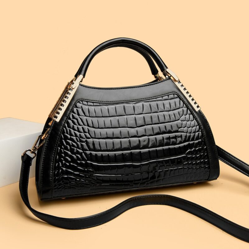 Leather Women’s Handbag – Designer Shoulder & Crossbody Bag with Two-Layer Hobo Style - Image 5
